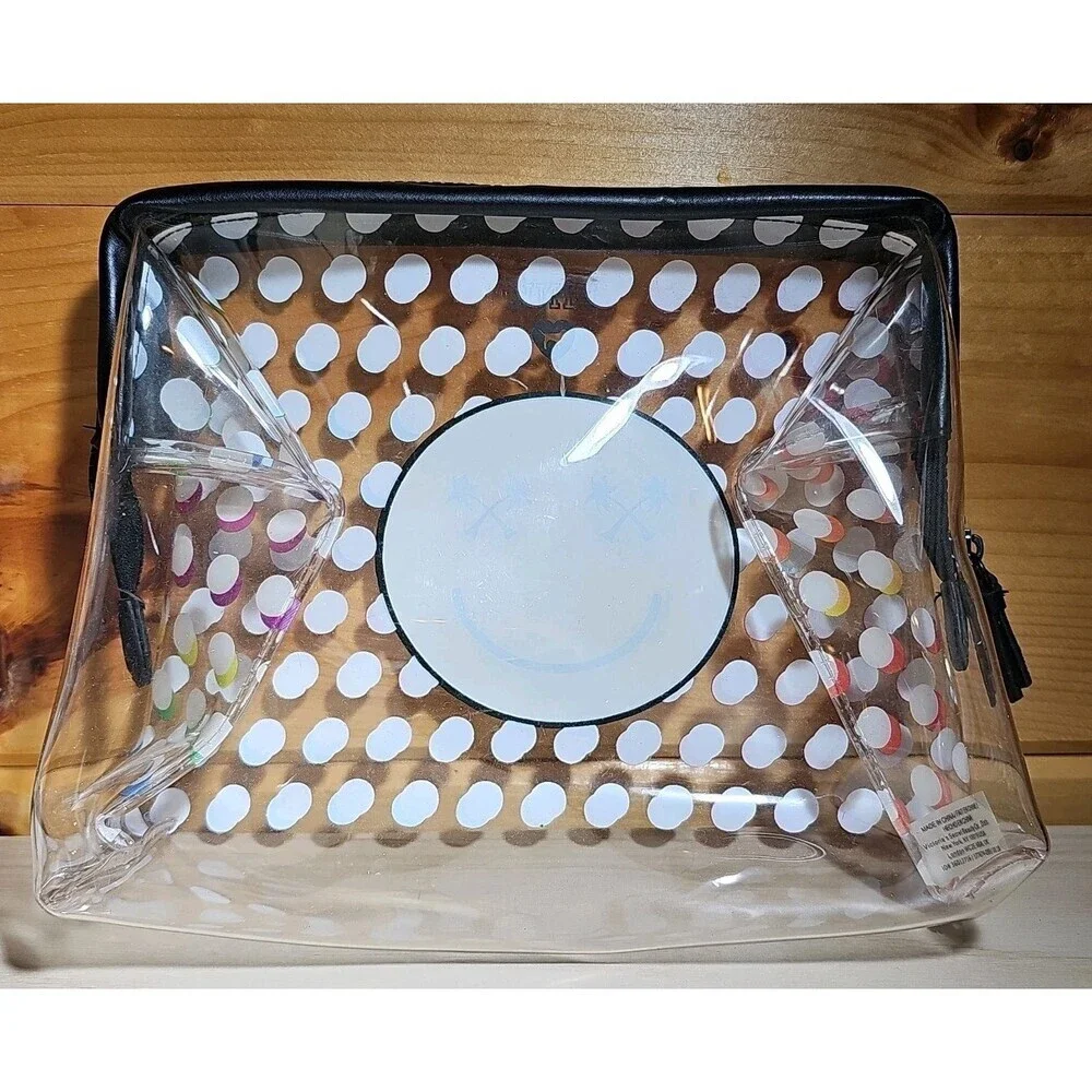 Victoria's Secret PINK Cosmetic Case Wet Swimsuit Holder Vinyl Smiley Face